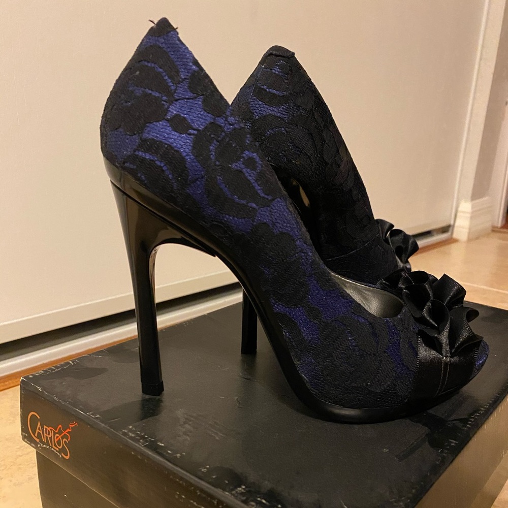 Dark Blue & Black Stilettos Carlos Santana